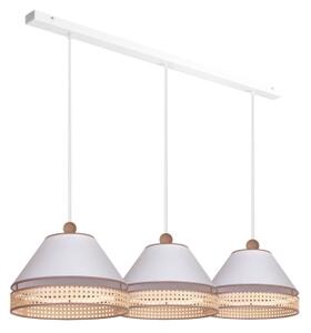 Duolla - Lustră pe cablu AVIGNON 3xE27/15W/230V albă/ratan