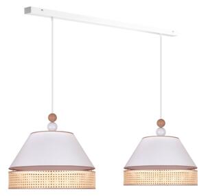 Duolla - Lustră pe cablu AVIGNON 2xE27/15W/230V albă/ratan