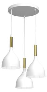 Lustră pe cablu NOAK 3xE27/60W/230V albă/aurie