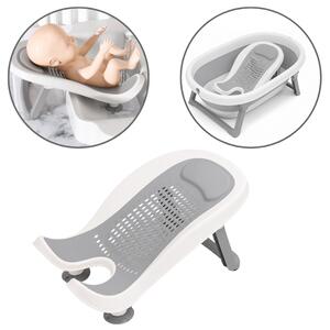Suport baie bebe Kidizi EasyRinse 2 in 1 Grey – pentru spalarea bebelusului in chiuveta dupa schimbarea scutecului sau in cadita