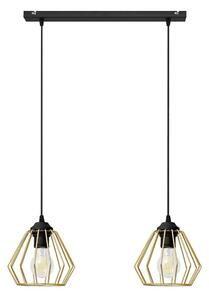 Lustră pe cablu AGAT 2xE27/15W/230V auriu/negru