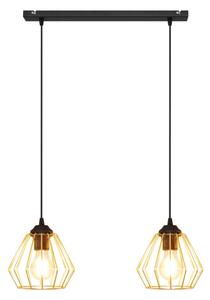 Lustră pe cablu AGAT 2xE27/15W/230V auriu/negru