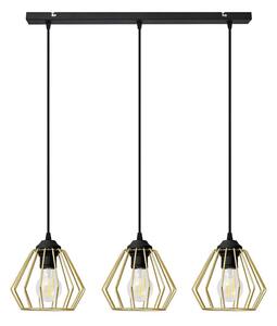 Lustră pe cablu AGAT 3xE27/15W/230V auriu/negru