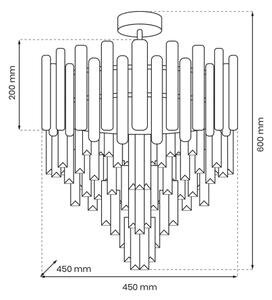Lustră pe tijă MADISON 9xE14/40W/230V auriu