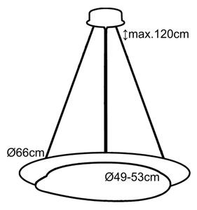 Lustră LED pe cablu dimabilă LED/51W/230V 3000-6500K Top Light + telecomandă