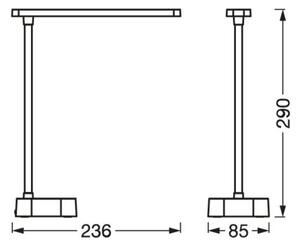 Ledvance - Lampă de birou LED tactilă dimabilă PANAN LED/5,2W/5V 1200mAh