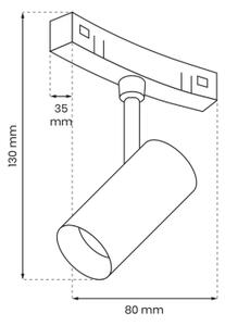 Spot LED pentru sistem de șină MAGNETIC TRACK LED/7W/48V 3000K negru