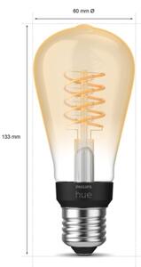 Bec LED dimabil Philips Hue WHITE FILAMENT ST64 E27/7W/230V 2100K