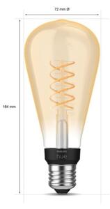 Bec LED dimabil Philips Hue WHITE FILAMENT ST72 E27/7W/230V 2100K