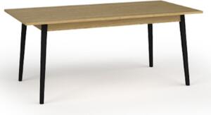 Masă extensibilă Mond, stejar baltic/negru (160-200x90 cm)