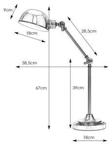 Lampă de masă PORTLAND 1xE27/40W/230V crom lucios Markslöjd 108583