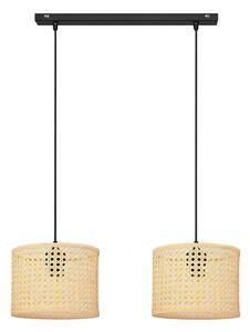 Lustră pe cablu ALBA 2xE27/15W/230V ratan/negru