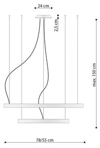 Lustră LED pe cablu RIO LED/80W/230V CRI90 3000K auriu Thoro TH.214