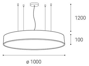 Lustră LED dimabilă pe cablu MONO LED/153W/230V 3000K/4000K alb LED2