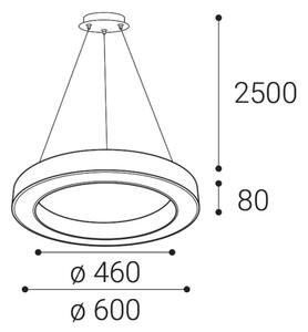 Lustră LED dimabilă pe cablu SATURN LED/50W/230V 3000K/4000K alb LED2