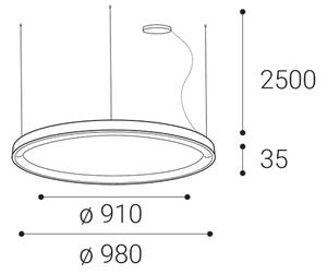 Lustră LED dimabilă pe cablu BELLA LED/80W/230V 3000K/4000K negru LED2