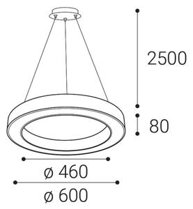 Lustră LED dimabilă pe cablu SATURN LED/50W/230V 3000K/4000K negru LED2