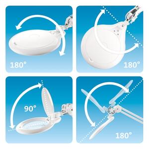 Extol - Lampă de birou LED reglabilă cu lupă LED/10W/230V, albă