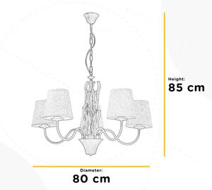 ONLI - Candelabru suspendat pe lanț AGAR 5xE14/6W/230V diam. 80 cm