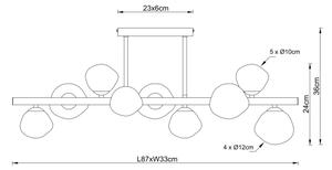 Globo 56149-9D - Lustru pe tijă VELORA 9xG9/5W/230V 33x87 cm