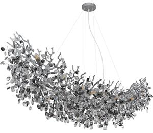Globo 64138H4S - Candelabru suspendat pe cablu QUEENA 16xE14/40W/230V argintiu