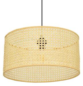 Lustră pe cablu ALBA 1xE27/15W/230V d. 40 cm ratan/negru