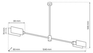 Lustră pe tijă ASTRA 2xE27/60W/230V neagră