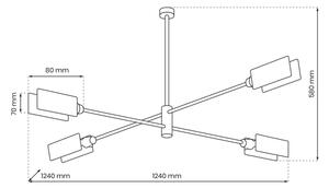 Lustră pe tijă ASTRA 4xE27/60W/230V neagră