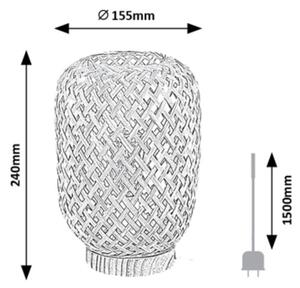 Lampă de masă ALINAFE 1xE14/25W/230V ratan Rabalux 74016