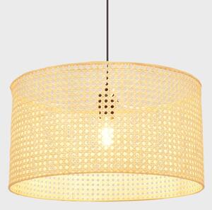 Lustră pe cablu ALBA 1xE27/15W/230V d. 45 cm ratan/negru