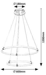 Rabalux 72009 - Lustr LED IRELIA 55W/230V cu dimmer și DO pe cablu