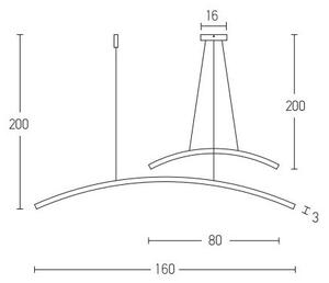 Lustră LED pe cablu dimabilă LED/48W/230V negru Zambelis 20130