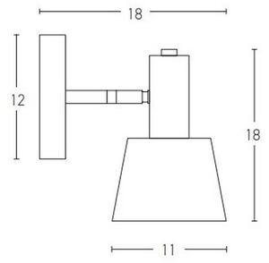 Spot de perete 1xE14/25W/230V gri Zambelis 20219