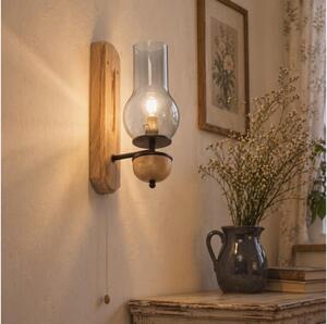 BRILAGI - Aplică de perete LED COTTAGE 1xE14/40W/230V stejar/gri fumuriu