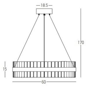 Lustră LED pe cablu dimabilă LED/56W/230V auriu Zambelis 22039