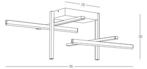 Lustră LED aplicată dimabilă LED/46W/230V negru Zambelis 22027