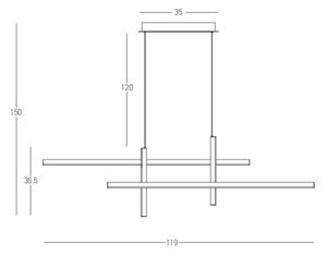 Lustră LED pe cablu dimabilă LED/41W/230V auriu Zambelis 22022