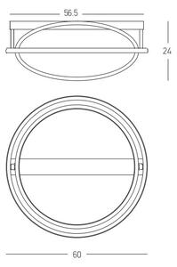 Lustră LED aplicată dimabilă LED/56W/230V d. 60 cm negru Zambelis 22016