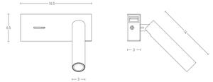 Aplică LED/3W/230V USB negru Zambelis H75