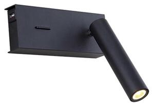 Aplică LED/3W/230V USB negru Zambelis H75