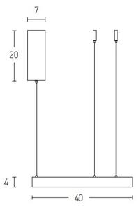 Lustră LED pe cablu dimabilă LED/50W/230V auriu Zambelis 2007