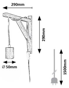 Lampă de perete UBUL 1xE27/60W/230V fag Rabalux 71028