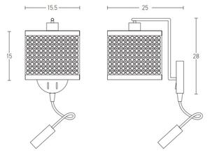 Lampă LED de perete Zambelis 20355 1xE27/40W + LED/3W/230V ratan
