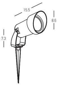 Lampă de exterior 1xGU10/7W/230V IP54 Zambelis E310