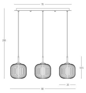 Lustră pe cablu 3xE27/40W/230V Zambelis 22074