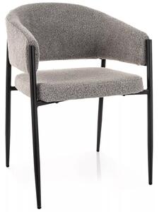 Scaun de dining AKITA cu picioare negre, gri