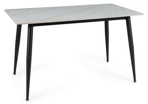 Masa de dining RION 130x70 cm cu blat ceramic, marmura alba