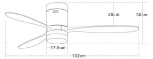 Ventilator LED de tavan Zambelis 19144 LED/15W/230V 3000/4000/6000K + telecomandă