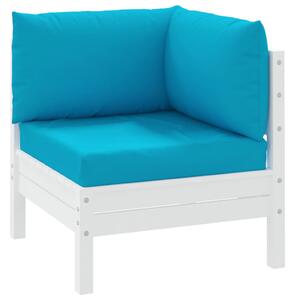 Perne canapea din paleți, 3 buc., albastru deschis, textil