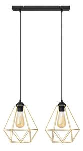 Lustră pe cablu KARO 2xE27/15W/230V auriu/negru